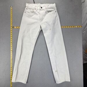 Vintage Levis 505 Jeans Womens White Straight Zip Fly USA Fits 28x29